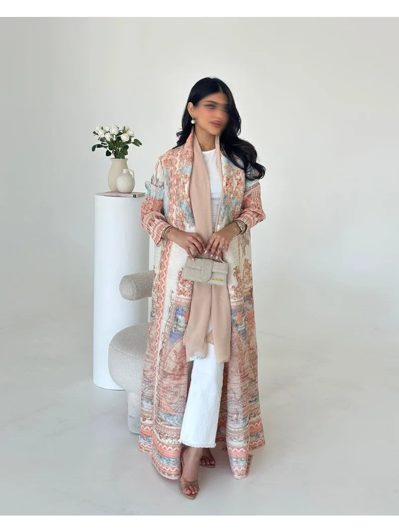 Trench Coat Long Sleeve Luxury Abaya