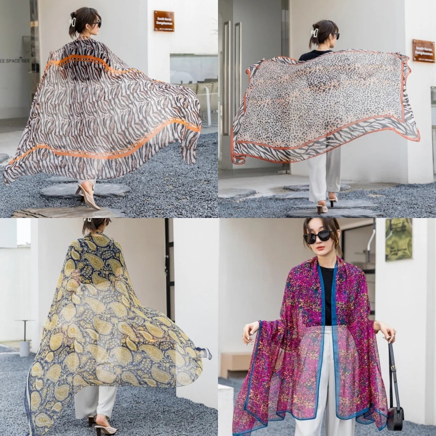 Thin Transparent Sunscreen Scarf Large Shawl Sarong