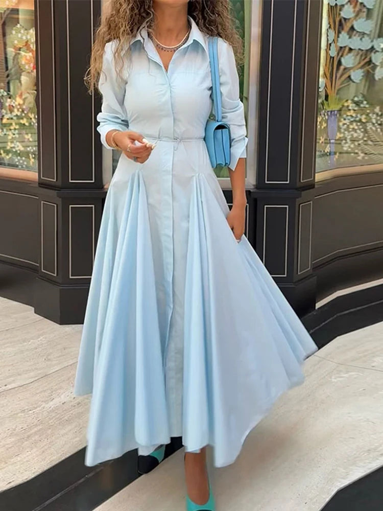 Solid Shirt Skirt Sets