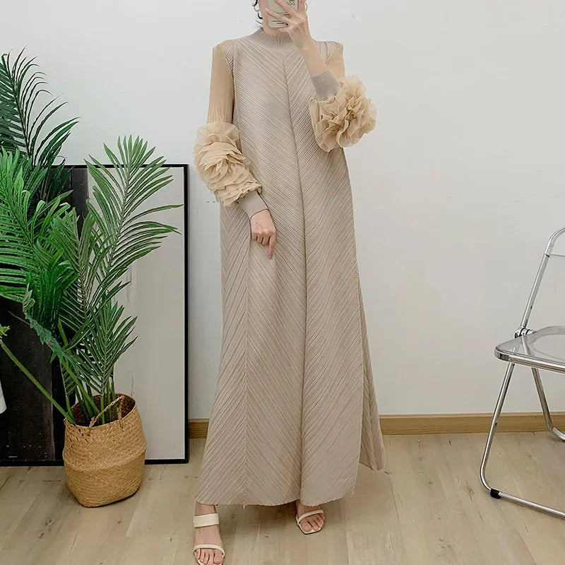 Maxi Dress Mesh Petal Sleeve