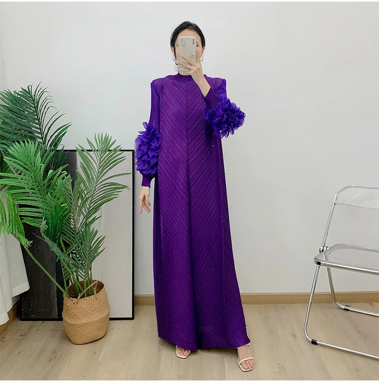 Maxi Dress Mesh Petal Sleeve