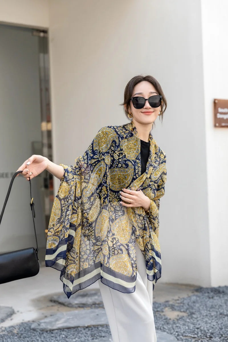 Thin Transparent Sunscreen Scarf Large Shawl Sarong