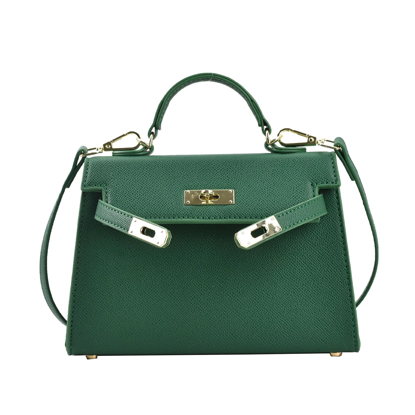 Lock-Flap Shoulder Handbag