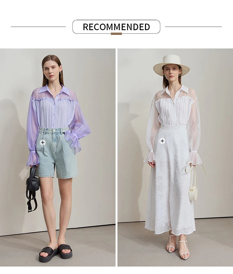 Sleeves Chiffon Shirt