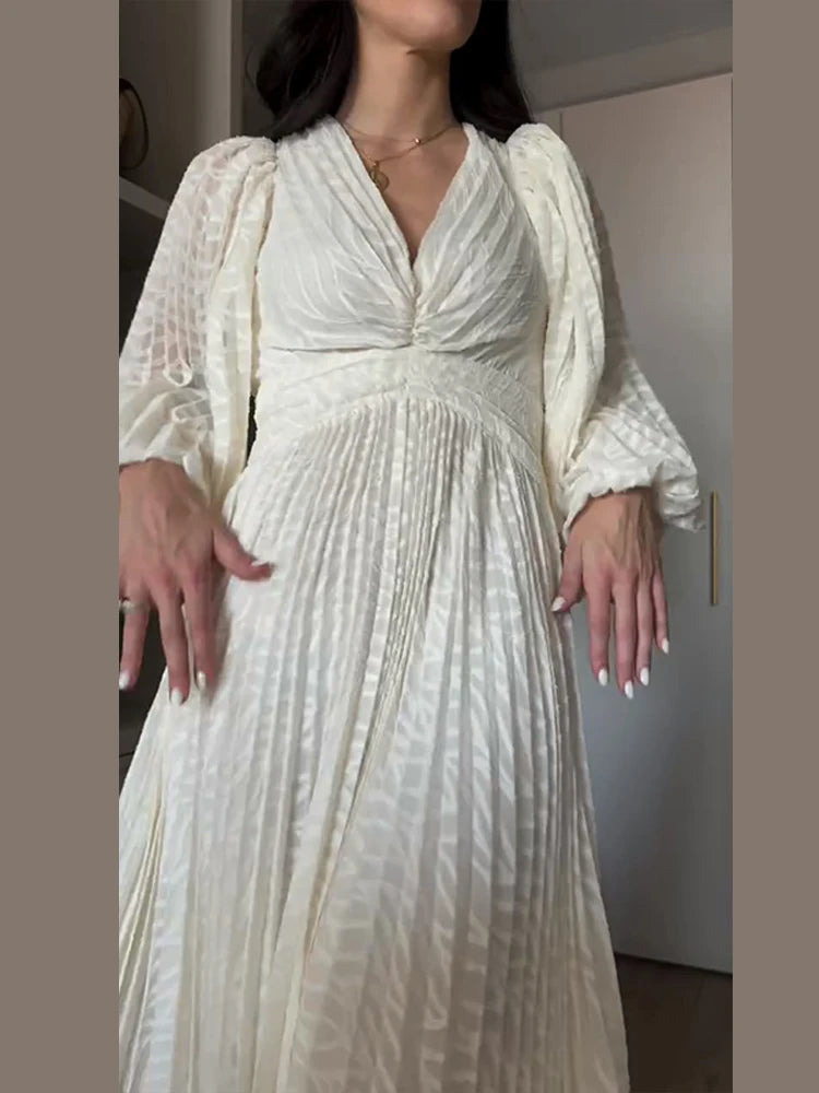 Pleated Long Dress