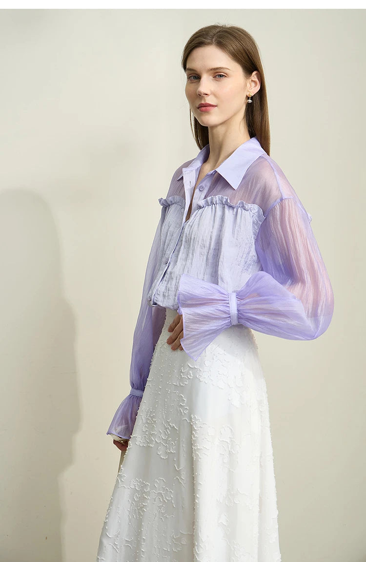 Sleeves Chiffon Shirt
