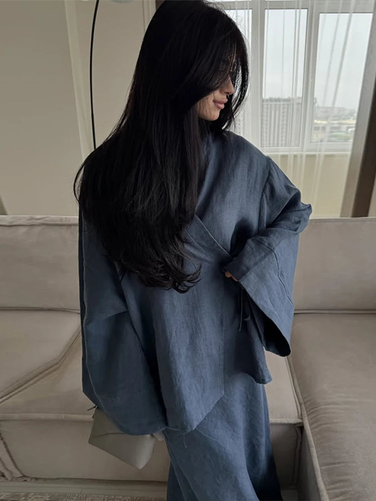 Loose Maxi Skirt Kimono Outfit