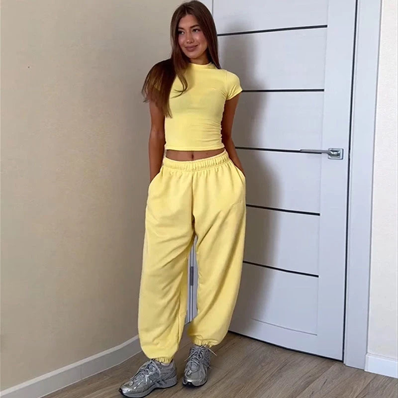 Sweatshirts Elastic Waist Pants 2 Piece Sets Outfits