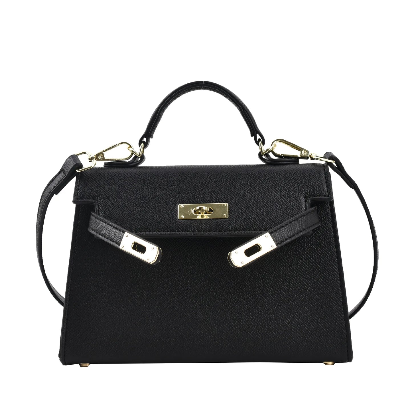 Lock-Flap Shoulder Handbag