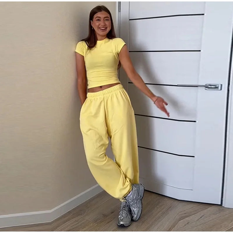 Sweatshirts Elastic Waist Pants 2 Piece Sets Outfits
