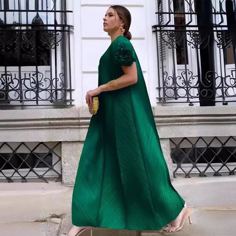 Maxi Dress Mesh Petal Sleeve