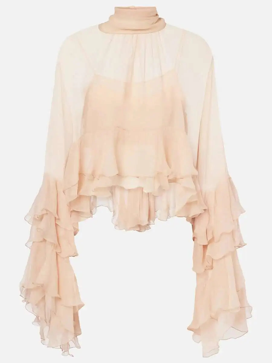 Ruffles Loose Blouses T Shirts