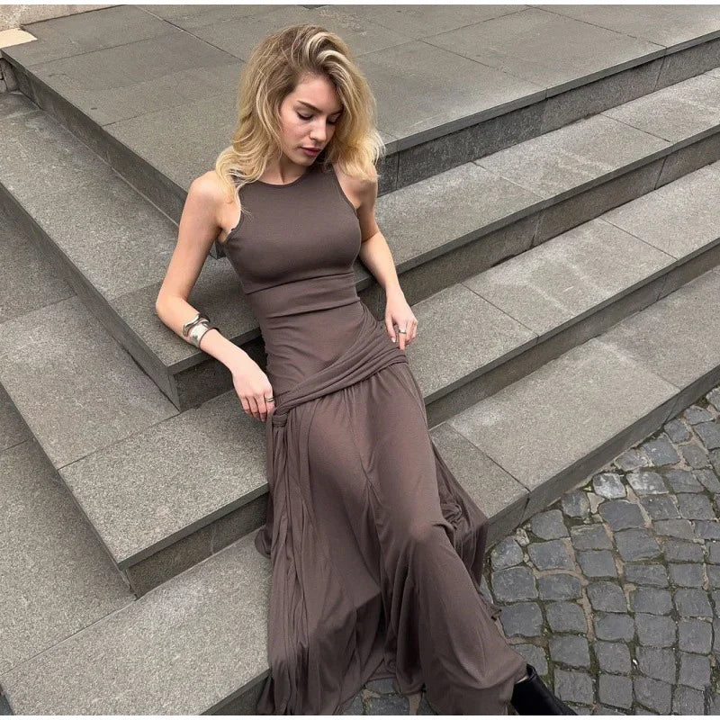 Pleated Long Robe Bodycon