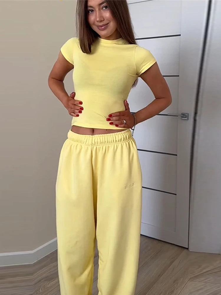 Sweatshirts Elastic Waist Pants 2 Piece Sets Outfits