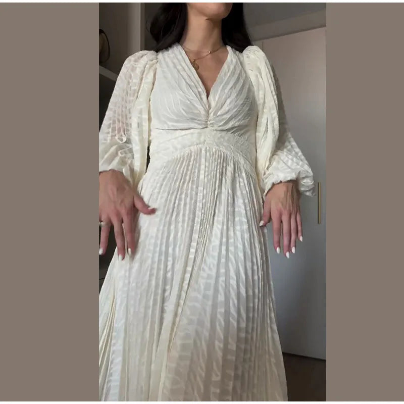 Pleated Long Dress