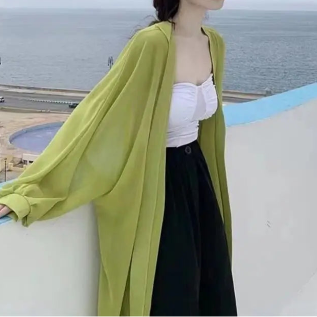 Loose Sunscreen Shawl Chiffon Cardigan Tops