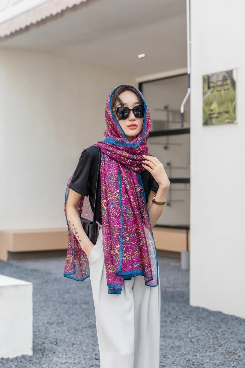 Thin Transparent Sunscreen Scarf Large Shawl Sarong