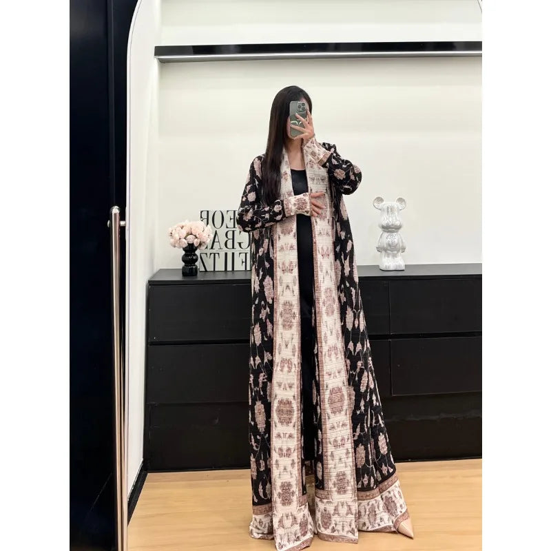 Trench Coat Printing Long-sleeved Cardigan