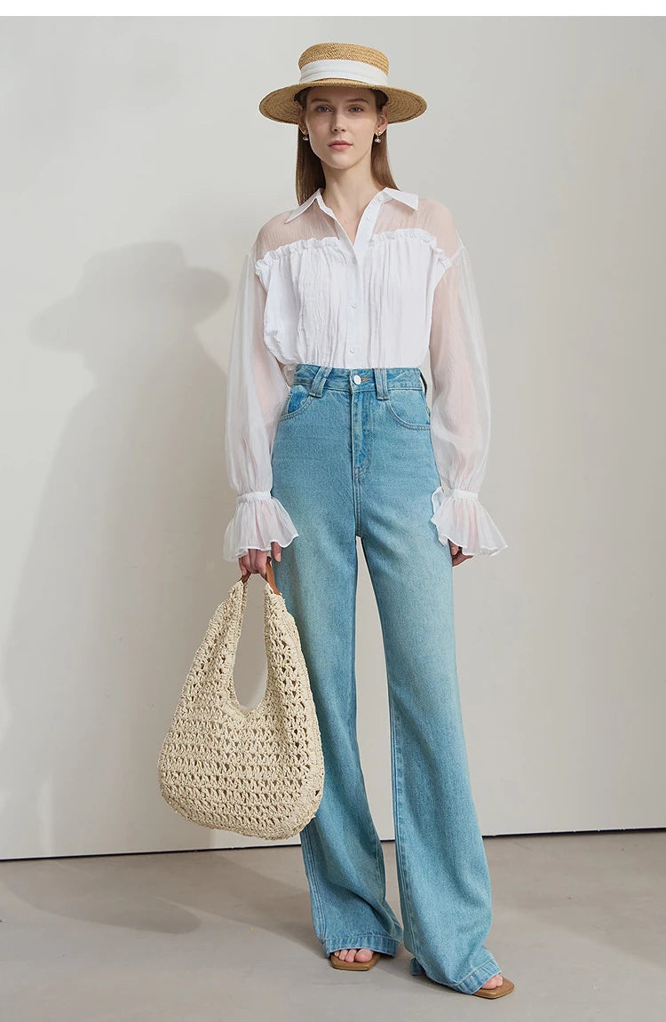Sleeves Chiffon Shirt