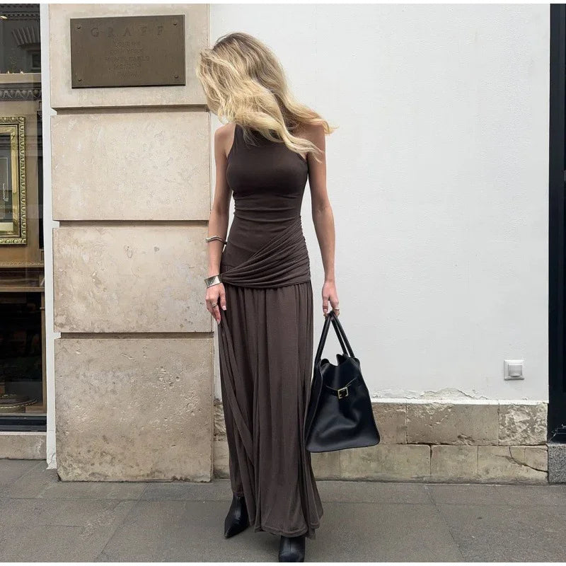 Pleated Long Robe Bodycon