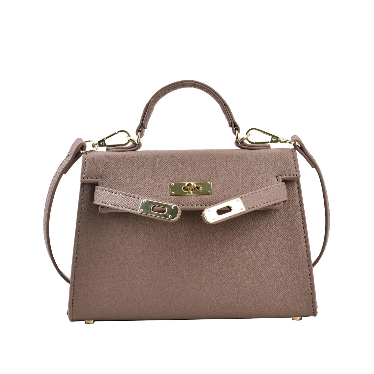 Lock-Flap Shoulder Handbag