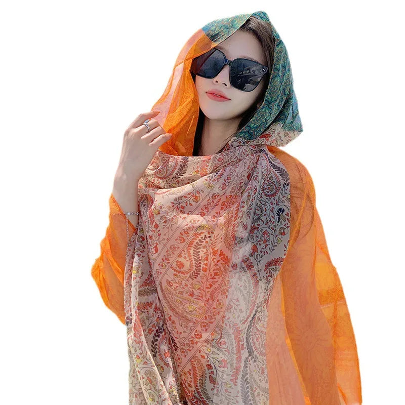Thin Transparent Sunscreen Scarf Large Shawl Sarong