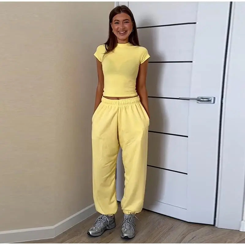 Sweatshirts Elastic Waist Pants 2 Piece Sets Outfits
