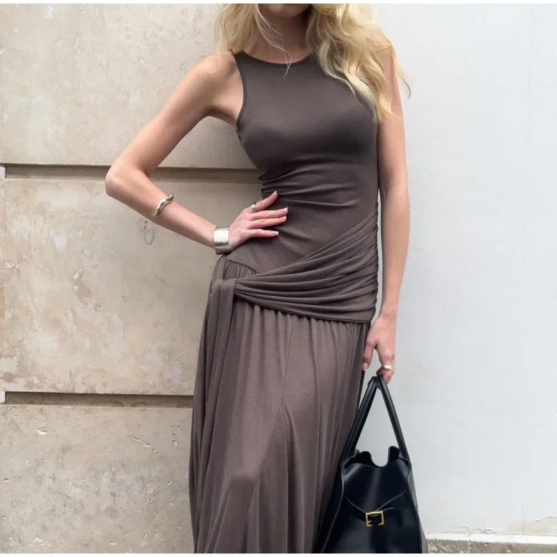 Pleated Long Robe Bodycon