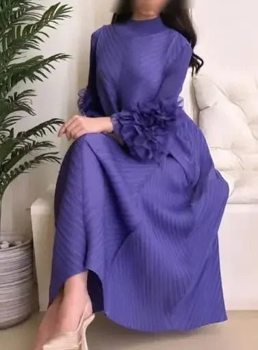 Maxi Dress Mesh Petal Sleeve