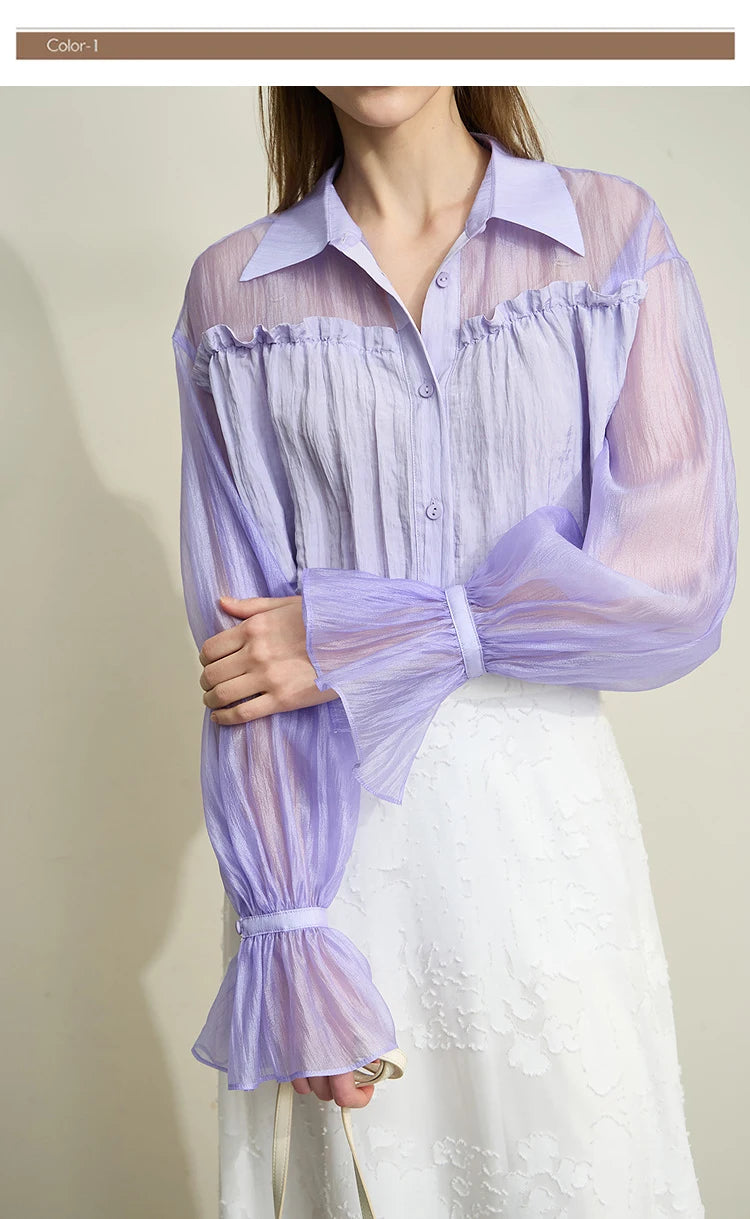 Sleeves Chiffon Shirt