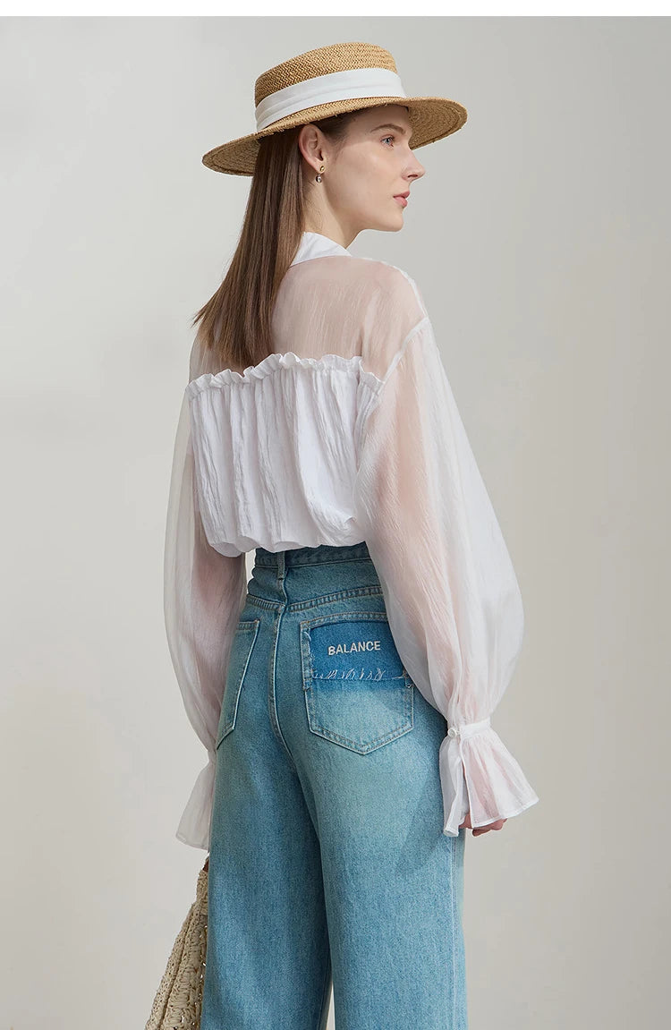 Sleeves Chiffon Shirt
