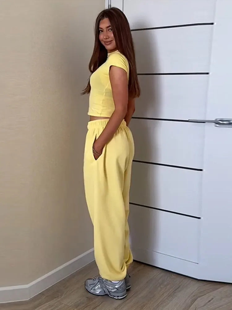 Sweatshirts Elastic Waist Pants 2 Piece Sets Outfits