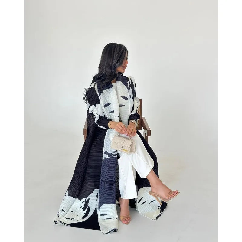 Trench Coat Printed Luxury Abaya