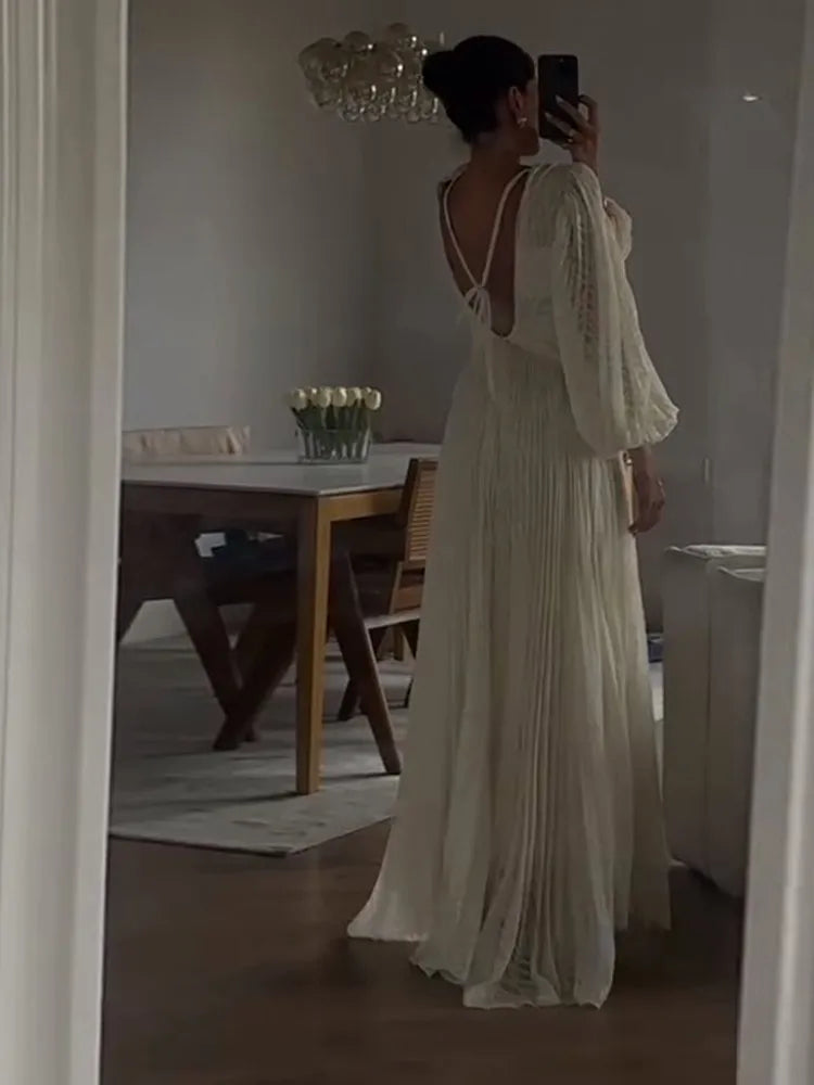 Pleated Long Dress