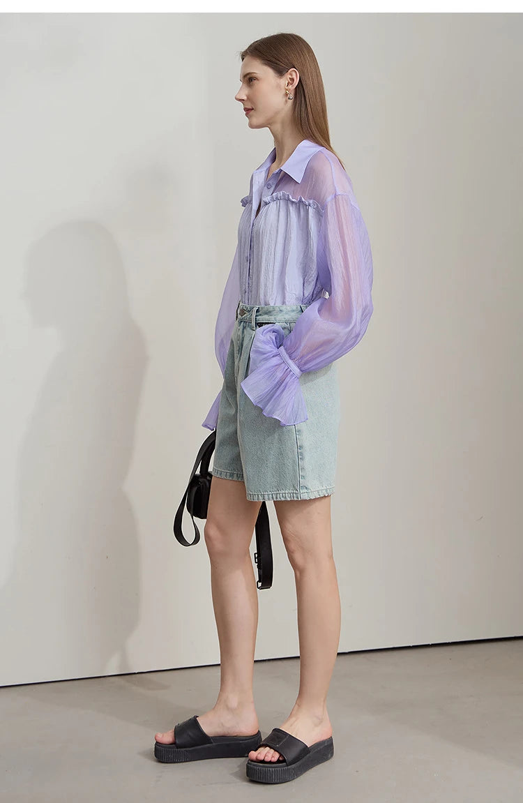 Sleeves Chiffon Shirt