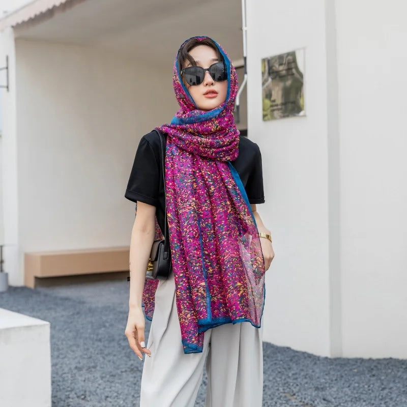 Thin Transparent Sunscreen Scarf Large Shawl Sarong