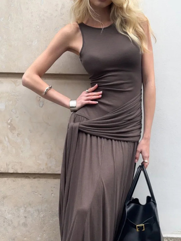Pleated Long Robe Bodycon