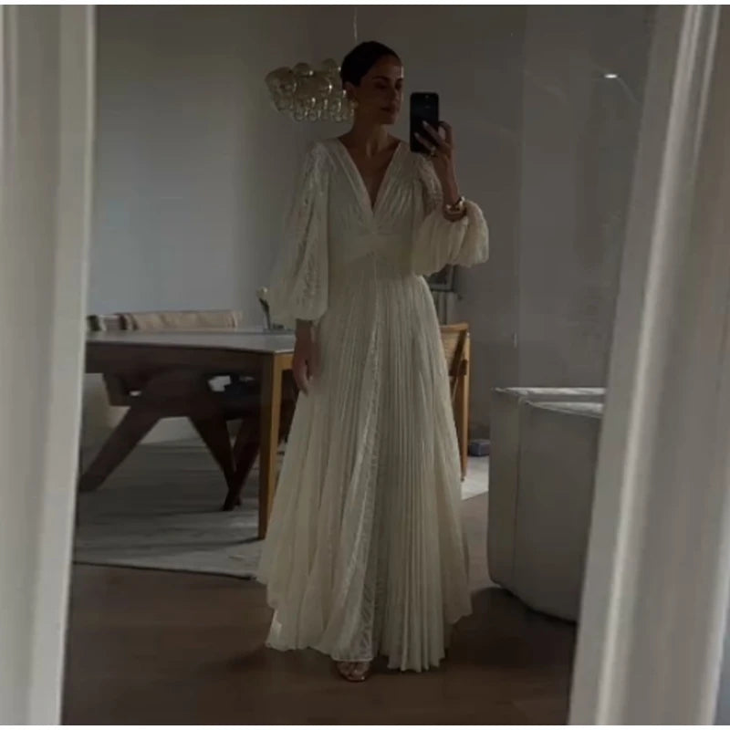 Pleated Long Dress