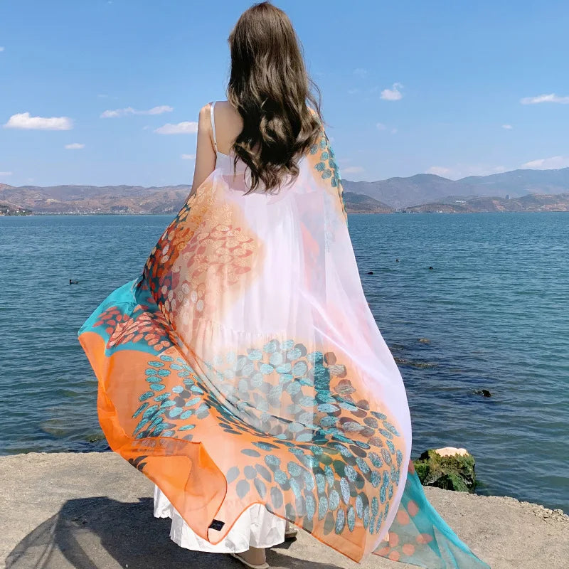 Thin Transparent Sunscreen Scarf Large Shawl Sarong