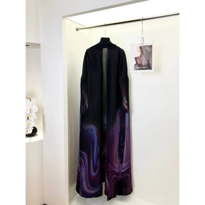 Trench Coat Printing Long-sleeved Cardigan