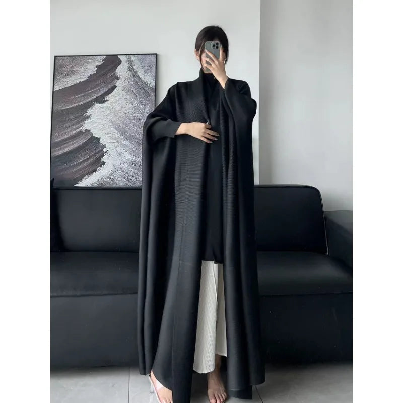 Pleated Loose Trench Coat Abaya