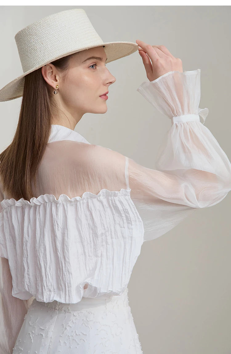 Sleeves Chiffon Shirt