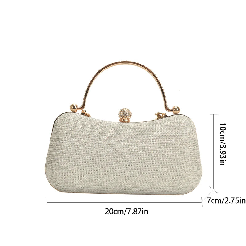 AMAIQI Dinner Bag Shiny Fashion Handheld Bag One Shoulder Chain Women'S Bag