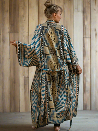 Bohemian Printed Kimono Dress
