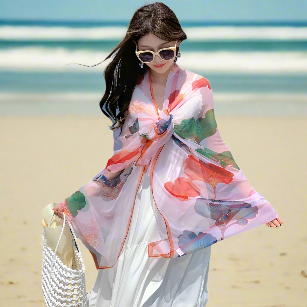 Thin Transparent Sunscreen Scarf  Large Shawl Sarong