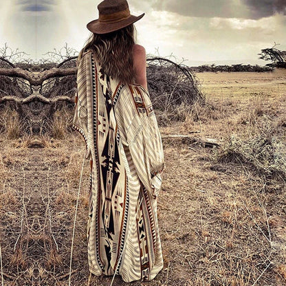 Bohemian Printed Kimono Dress