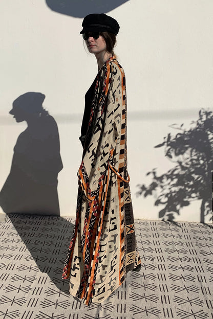 Bohemian Printed Kimono Dress