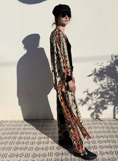 Bohemian Printed Kimono Dress