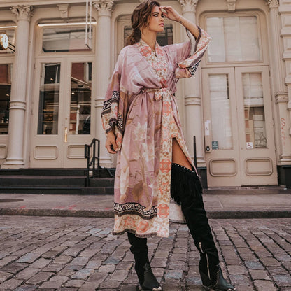 Bohemian Printed Kimono Dress