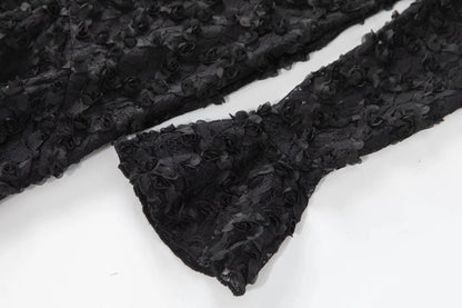 Black Lace Midi Dress Long Sleeve